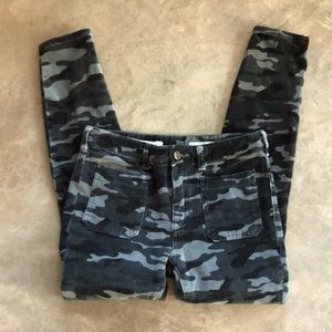 Anthro Pilcro and The Letterpress Velvet Camo Pants